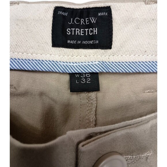 J Crew 484 Pants Mens 36X32 Beige Cotton Stretch Chino Slim Fit Pockets Zip Fly - Picture 4 of 6